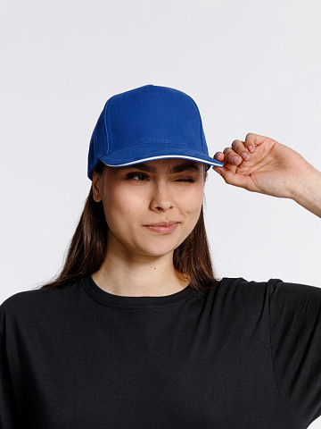 Бейсболка Classic 2.0, ярко-синяя с белым кантом - рис 7.