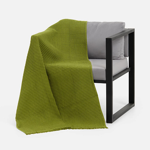 Плед вафельный Elenglect, зеленый - рис 5.