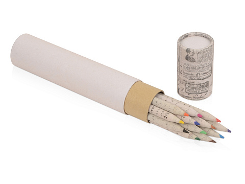Набор цветных карандашей из газетной бумаги в тубе News, 12шт. - рис 2.