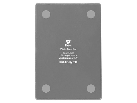 Беспроводная зарядка-подставка с подсветкой Glow box, черный - рис 9.