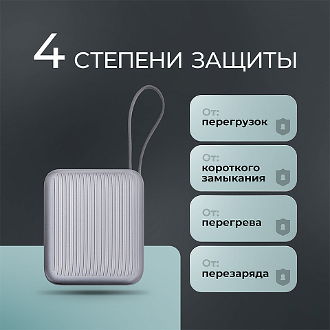Внешний АКБ NRG Turbo Cable 10000 mAh, 22,5Вт, графит, Deppa - рис 6.