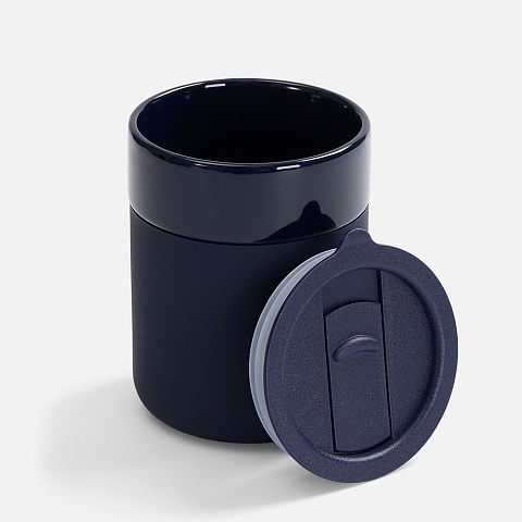 Кружка Nabo с силиконовым держателем, темно-синяя - рис 3.