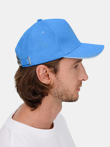 Бейсболка Classic 2.0, синяя с белым кантом - рис 10.