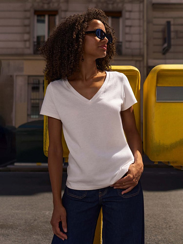 Футболка женская Regent Women с V-образным вырезом, белая - рис 9.