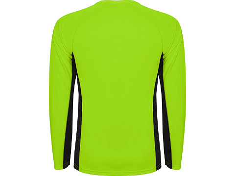 Футболка Shanghai  мужская с длинным рукавом, неоновый зеленый/черный - рис 2.