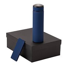 Подарочный набор с термосом и повербанком С1, темно-синий