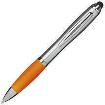 Ручка-стилус шариковая Nash, серебристый/оранжевый