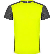Спортивная футболка Zolder мужская, неоновый желтый/черный меланж