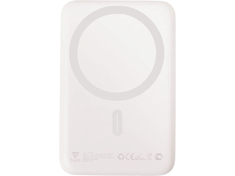 Магнитный внешний беспроводной аккумулятор Polarix, QC/PD, 10000 мАч, слоновая кость - рис 4.