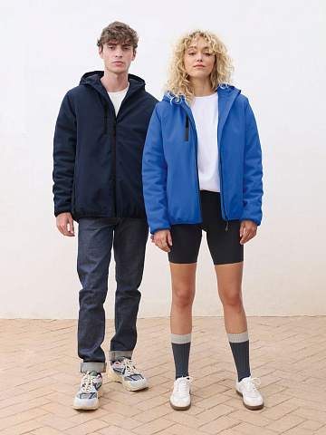 Куртка софтшелл с капюшоном мужская Falcon Men, ярко-синяя (royal) - рис 6.