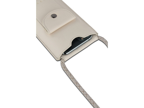 Сумка-чехол для мобильного телефона BUGATTI АЛМАТА | ALMATA, бежевая, полиуретан, 11x2x18 см - рис 6.