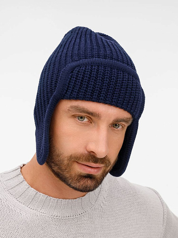 Шапка-ушанка Catch Match, темно-синяя - рис 5.