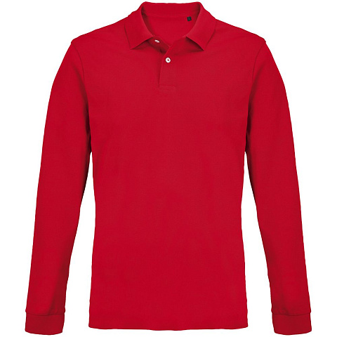 Рубашка поло унисекс с длинным рукавом Pacific LSL, красная - рис 2.
