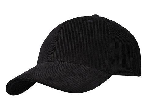 Hutton 6-панельная бейсболка из переработанного хлопка - Сплошной черный