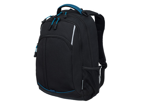 Рюкзак TORBER РАКЕТА с отделением для ноутбука 15.6, чёрный/синий, нейлон, 32 х 14 х 50 см, 22л
