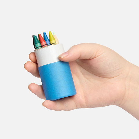 Набор цветных карандашей с мелками Kiddo Tube, голубой с оранжевым - рис 5.