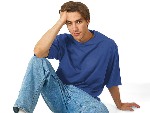 Футболка Berlin к/р оверсайз, 100% хлопок, 180гр, классический синий - рис 4.