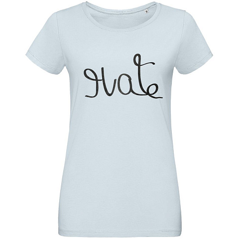 Футболка женская Hate-Love, голубая - рис 2.