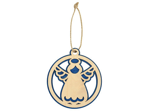 Подвеска деревянная Рождественский ангел - рис 2.