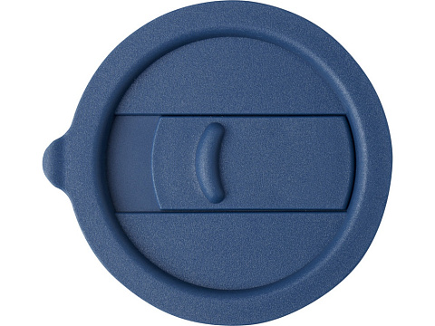 Java керамическая кружка емкостью 330 мл с силиконовой оберткой и пластиковой крышкой - Синий - рис 4.