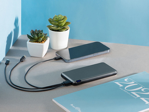 Внешний аккумулятор Forge v.2, металл, 10000mah, серый - рис 10.