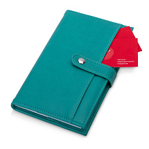 Блокнот-кошелек с сменным блоком А6 Wall Street, 64 листа, бирюзовый