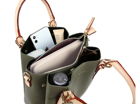 Сумка женская BUGATTI ЭЛЛА | ELLA, оливковая, полиуретан, 27х12х23,5 см - рис 4.