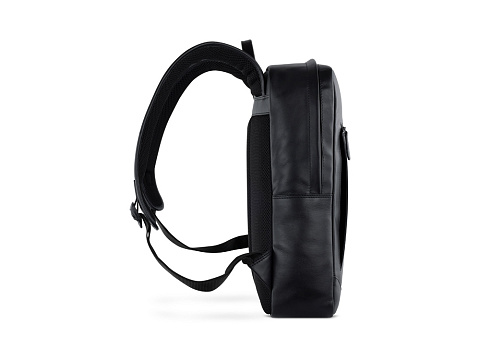 Рюкзак мужской BUGATTI КЛАРК | CLARK, чёрный, воловья кожа/полиэстер, 30х10х40 см, 12 л - рис 3.