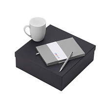 Подарочный набор с блокнотом С1, металлической ручкой и кружкой, серый