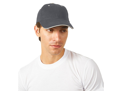 Бейсболка New Castle 6-ти панельная, серый/белый - рис 2.