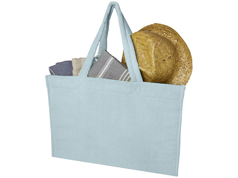 Пляжная эко-сумка Siam объемом 13 л из переработанной махровой ткани, сертифицированной GRS - Cloud Blue - рис 3.