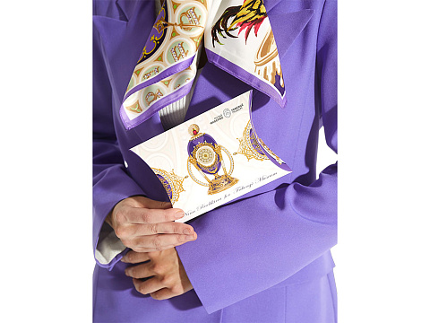 Платок Пасхальное яйцо-часы Петушок - рис 6.