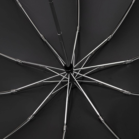 Зонт обратного сложения с ручкой-карабином Foldberry, серый - рис 4.