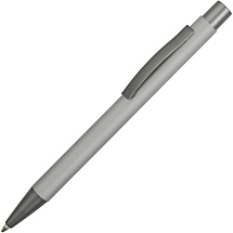 Ручка металлическая soft touch шариковая Tender, серебристый/серый