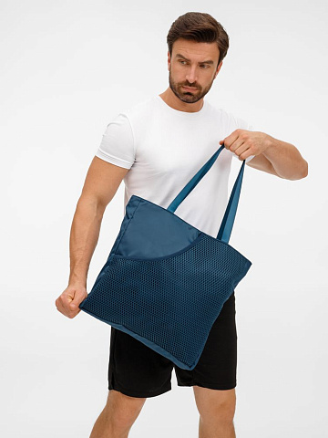 Спортивная сумка с карманом для ракеток Verkko, темно-синяя - рис 10.