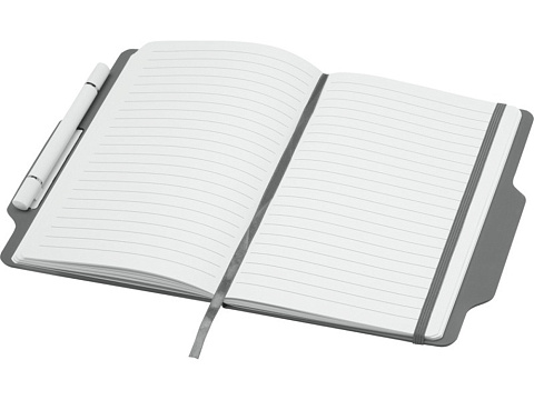 Nexus блокнот формата А5 в твердой обложке с ручкой и карандашом - Серый - рис 4.