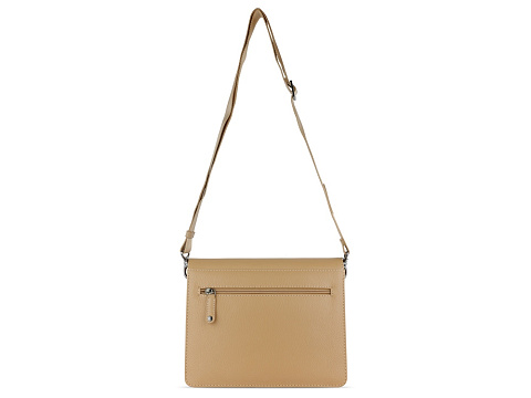 Сумка через плечо женская BUGATTI ЭЛЬЗА | ELSA, песочного цвета, воловья кожа/полиэстер, 25х8,5х20 см - рис 8.