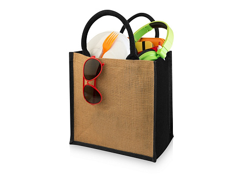 Сумка подарочная Chennai, натуральный/черный - рис 2.