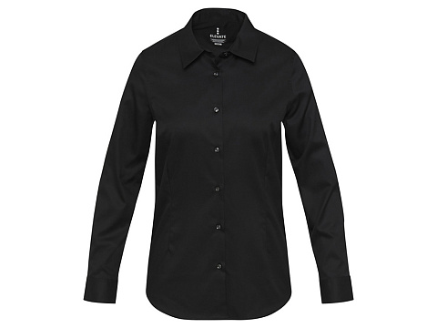 Citrine женская рубашка из твила - сплошной черный - рис 2.