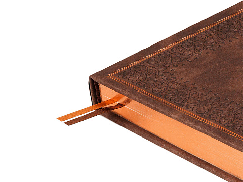 Ежедневник недатированный А5 Royal, коричневый с бронзовым срезом - рис 4.