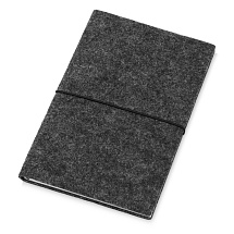 Блокнот из RPET-фетра А5 Felt, гибкая обложка, 80 листов 70 гр/м2 белой бумаги, темно-серый