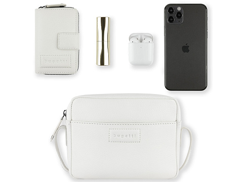 Сумка кросс-боди женская BUGATTI ЭЛЬЗА | ELSA, белая, воловья кожа/полиэстер, 19х5,5х14 см - рис 11.