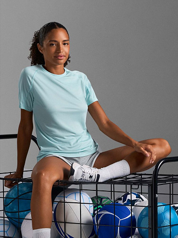 Футболка спортивная женская Vortex Women, темно-синяя с ярко-синим - рис 11.