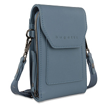 Сумка наплечная BUGATTI АЛМАТА | ALMATA, голубая, полиуретан, 11х4х19 см