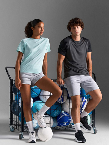 Футболка спортивная унисекс Vortex, ярко-бирюзовая - рис 9.