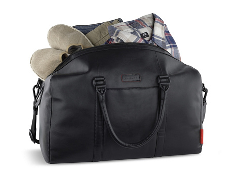 Сумка дорожная BUGATTI КЛАРК | CLARK, чёрная, воловья кожа/полиэстер, 45х20х27,5 см, 24 л - рис 5.