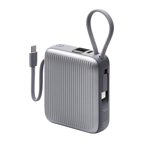 Внешний АКБ NRG Turbo Cable 10000 mAh, 22,5Вт, графит, Deppa - рис 2.