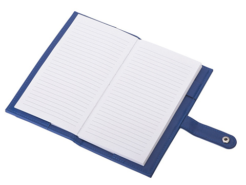 Блокнот-кошелек с сменным блоком А6 Wall Street, 64 листа, синий - рис 3.