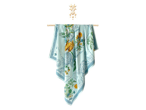 Платок Мелодия хрусталя, голубой - рис 5.