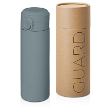 Вакуумная термокружка Waterline c кнопкой Guard, 400 мл, тубус, антрацит